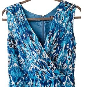 Brooks Brothers Sleeveless Silk Dress Size 2 Blue,black,white sleeveless
